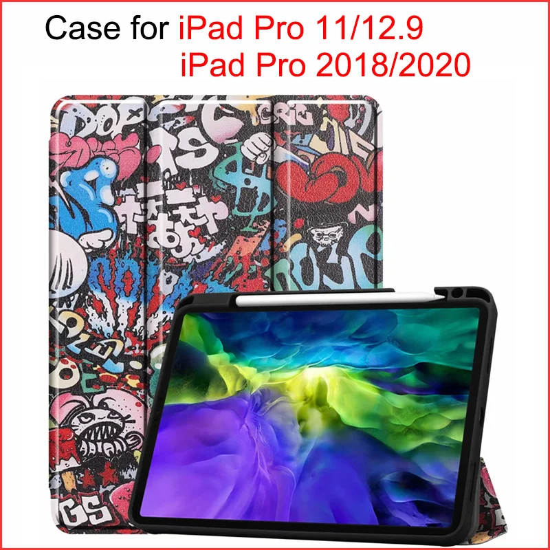 

Case for Funda Capa iPad Pro 11 12.9 Case for iPad Pro 11 12.9 2020 2018 Multi-Fold PU Leather Smart Cover with Auto Sleep/Wake