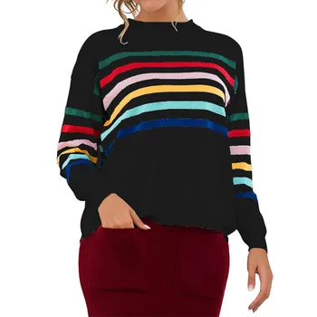 

Casual Oversized Striped Sweater Women Autumn 2019 Long Sleeve Loose Pullover Winter Knitted Ladies Jumper Winter Sweater Women