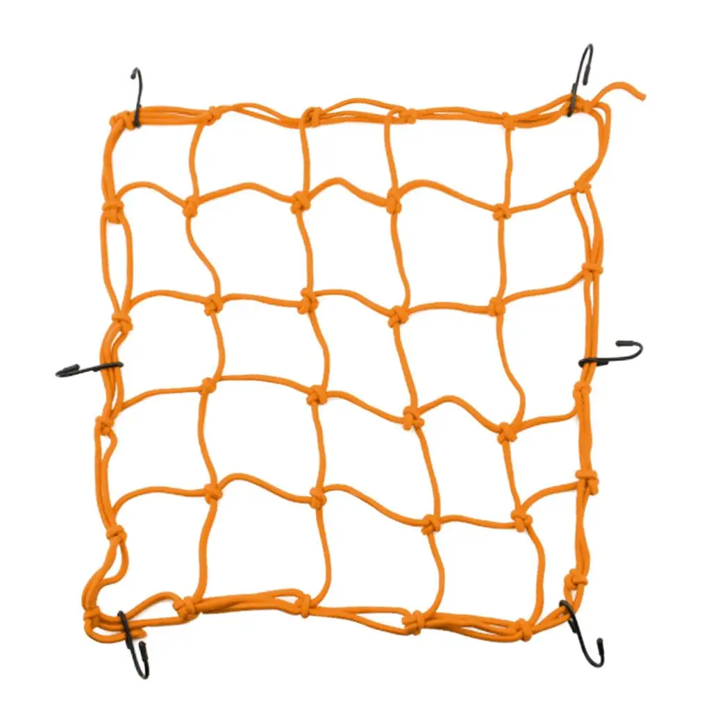 6 Hooks Motorbike Motorcycle Cargo Hold Down Net Yellow 40*40cm