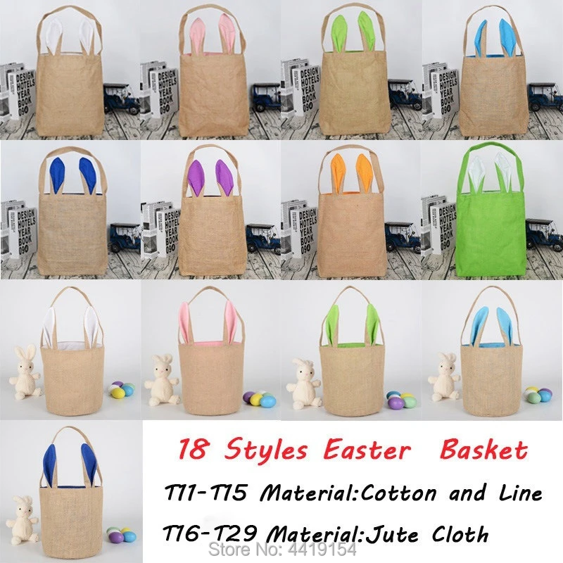 10pcs Lot Luvy Easter Bunny Tote Bag Easter Egg Hunting Gift Bag Dual Layer Rabbit Ears Design Jute Cotton Linen Bag For Party Gift Bags Wrapping Supplies Aliexpress