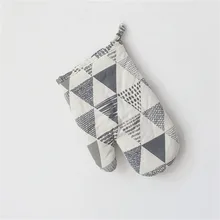 1 шт. утолщенные длинные хлопчатобумажные льняные перчатки для духовки термостойкие перчатки для микроволновой печи противоскользящие перчатки Аксессуары для выпечки