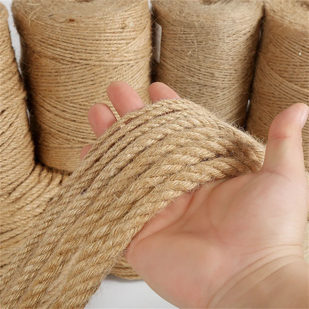1-14mm Natural Jute Twine Vintage Jute Rope Cord String Twine Burlap For DIY Crafts Gift Wrapping Gardening Wedding Decor 1-120M