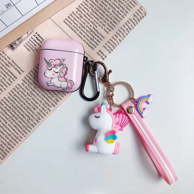 Брелок с фигурками из мультфильмов Единорог чехол для гарнитура для airpods Чехлы украшения в виде единорога оболочка сумка для наушников чехол для Air Pods - Цвет: No.4
