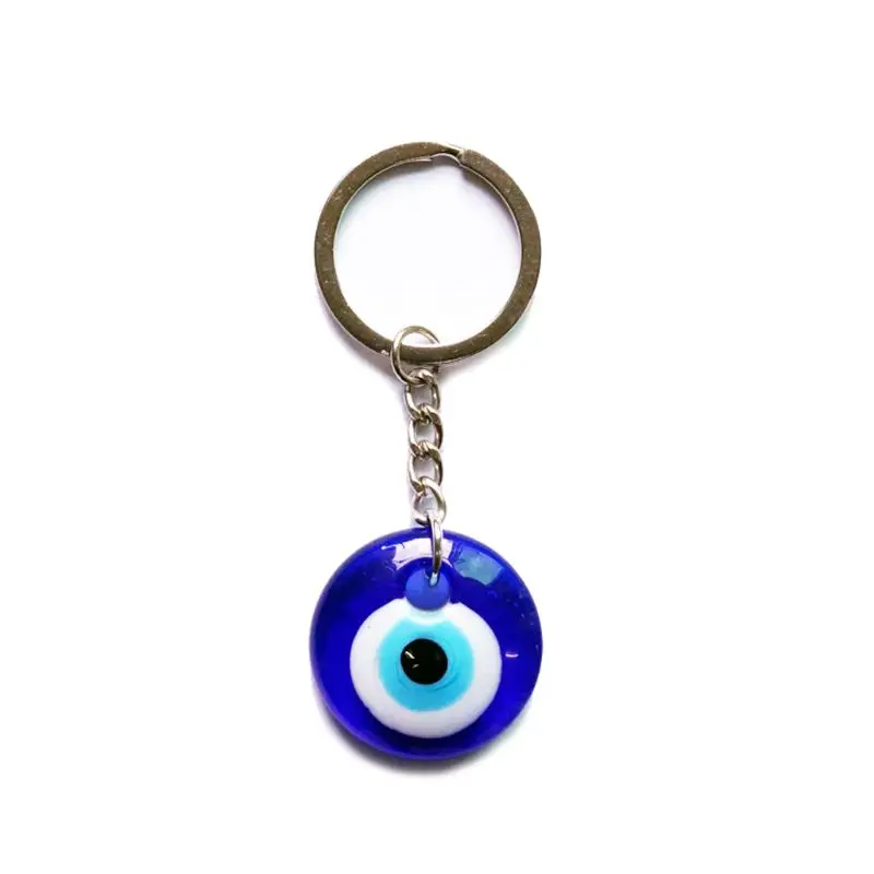 Турецкий синий злой брелок для ключей в форме глаза автомобильный брелок амулет счастливый кулон ювелирные изделия - Цвет: Черный