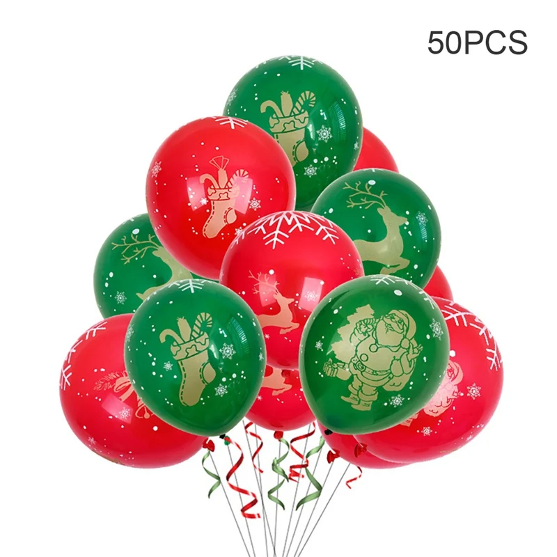 Bronzing Christmas Balloons Kit Red And Green Latex Balloons Confetti Balloons For Xmas Party Decoration 12 Inches Balloon Foil