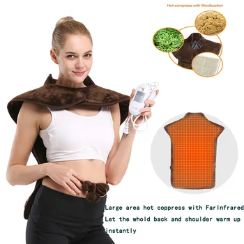 

Electric Infrared Moxibustion Shawl warm Heating Blanket Back Neck Pain Relief Cervical Shoulder Heating Cushion For Relaxation