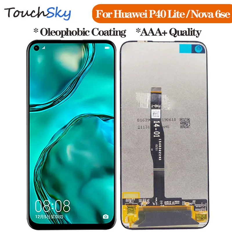 ЖК-дисплей для HUAWEI P40 Lite дигитайзер сенсорного экрана ремонта Nova 6 se ЖК-экран Huawei p40
