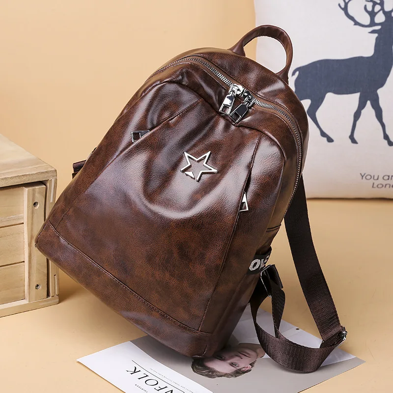 Vintage School Bags For Teenagers Teenage Girls Mochila Feminina Backpacks Leather Women Backpack Girl Schoolbag Bagpack