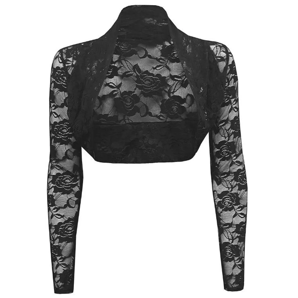 Женский короткий укороченный жакет Bolero винтажный вечерний Кардиган с длинным