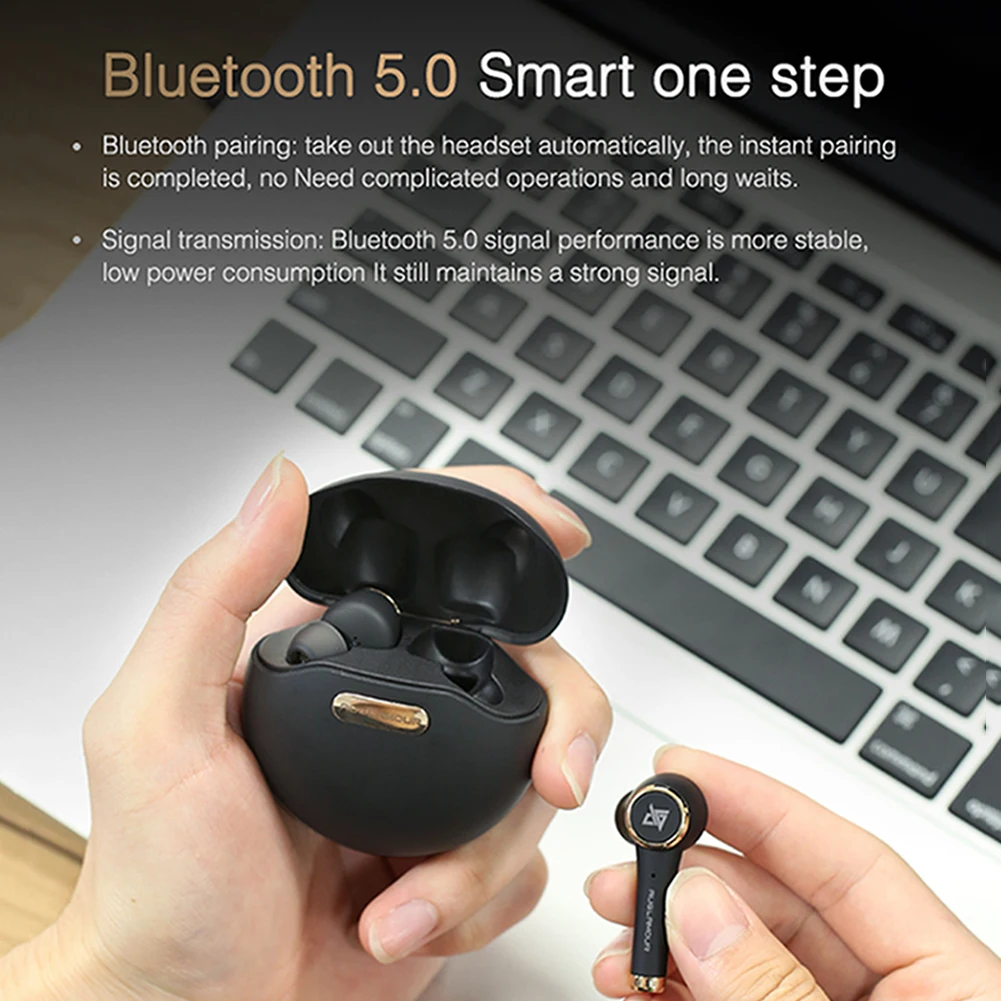 AUGLAMOUR AT-1 Bluetooth V5.0 сенсорным работы гарнитура наушники-вкладыши TWS с Беспроводной двойной бас звуком для huawei Iphone samsung мобильного телефона