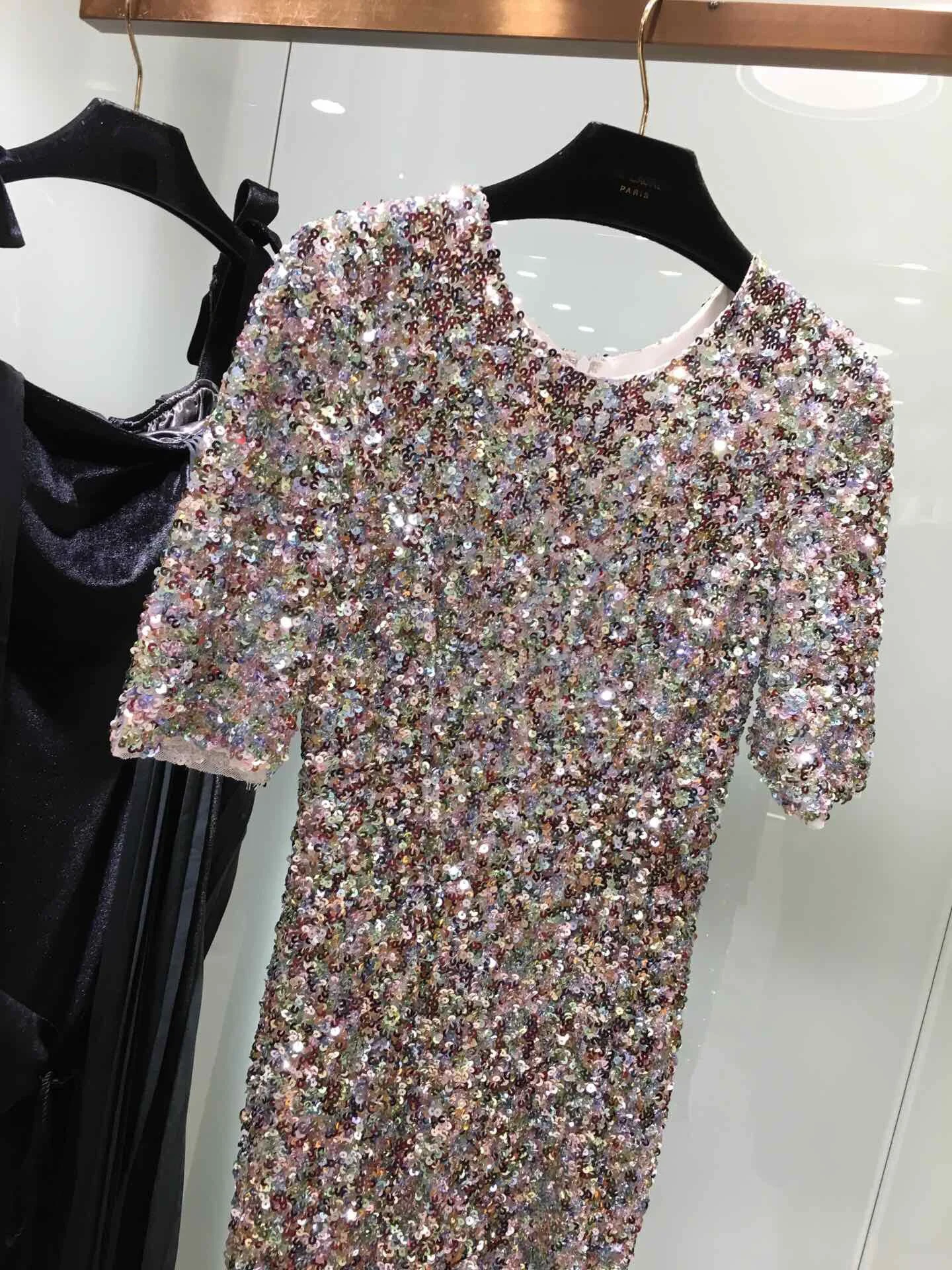 Blingbling подиумное Платье женское сексуальное Асимметричное Платье-футляр модное летнее платье с коротким рукавом и блестками