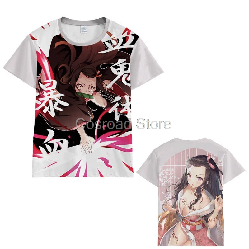 Cosroad Nezuko Tanjirou Kamado футболка Demon Slayer Kimetsu no Yaiba футболка для мужчин и женщин с коротким рукавом летние футболки костюмы для пар - Цвет: G