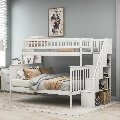 twin bed with rails and storage