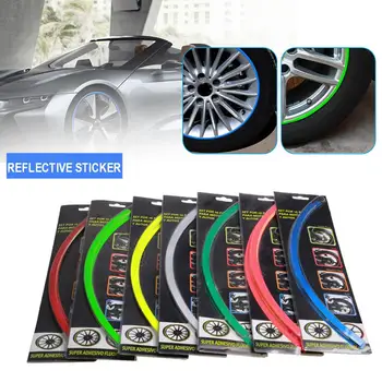 

16 Pcs Strips Wheel Stickers And Decals 14 "17" 18 "Reflective Rim Tape Bike Motorcycle Car Tape 5 Colors Car Styling