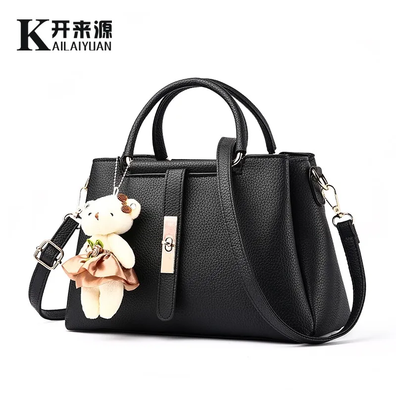 Genuine leather Women handbags New Korean version of the fresh small fragrance fashion single shoulder Messenger bag - Цвет: Черный