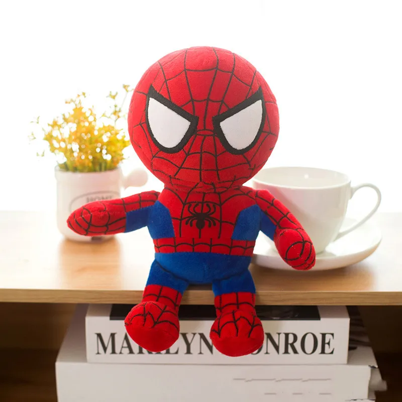 25 см Marvel мстители супергерой плюшевые игрушки куклы Капитан Америка, Железный человек Человек-паук Локи Тор Бэтмен плюшевые мягкие игрушки - Цвет: 1
