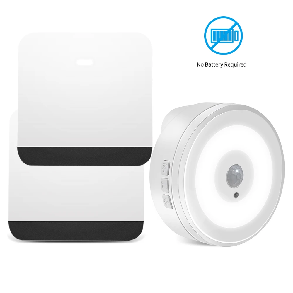 2-1 Yiroka Waterproof Self-powered No Battery Door Bell 1 2 Transmitter 1 2 Receiver Wireless Doorbell With PIR Night Light - Цвет: 2-1