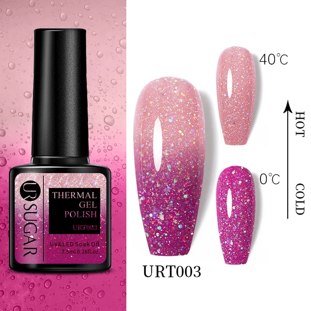 UR SUGAR 7.5ml Luminous Thermal Gel Nail Polish 2 In 1 Color Changing Glow in Dark Soak Off Manicuring UV Gel Nail Art Varnish URT003