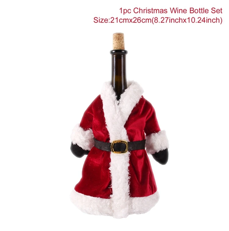 style 35 FENGRISE Santa Claus Wine Bottle Cover Christmas Decorations For Home Christmas Stocking Gift Navidad New Year's Decor - Color: style 35