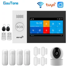 Gautone pg107 wifi gsm sistema de alarme para casa segurança alarme suporte tuya app remoto contorl compatível com câmera ip