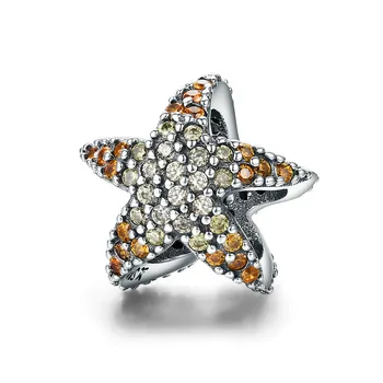 

Qikaola Authentic 925 Sterling Silver Ocean Star Starfish Beads Charm fit Original Charm Bracelet Fine Silver Jewelry CMC586