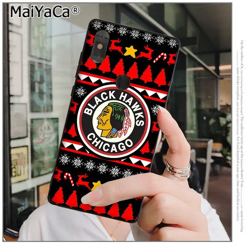 MaiYaCa Chicago Blackhawks мягкий, силиконовый, из ТПУ черный чехол для телефона xiaomi mi 6 8 se note2 3 mi x2 redmi 5 5plus note 4 5 5 Чехол