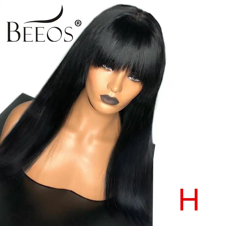 Beeos High Ratio Straight 180 360 Lace Frontal Human Hair Wigs