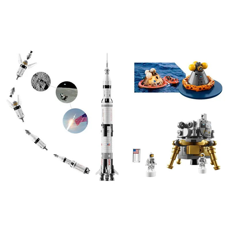 

1969Pcs Apollo Launch Vehicle Set Creative Series Compatible Legoinglys Idea Children Educational Building Blocks Brick Toy Gift
