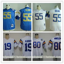 Stitiched, Los Angeles s, Kellen Winslow, Junior Seau, Lance Alworth, Throwback для мужчин Джерси