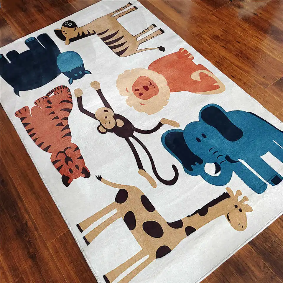 Details about   Colourful Kids Rugs Multi Scandi Animal Print Lion Childrens Nursery Play Mats 