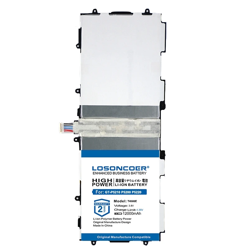 Rechargeable Battery 100% Original LOSONCOER T4500K T4500C T4500E 12000mAh Tablet Battery For Samsung Galaxy Tab 3 10.1 GT-P5210 P5200 P5220 P5213
