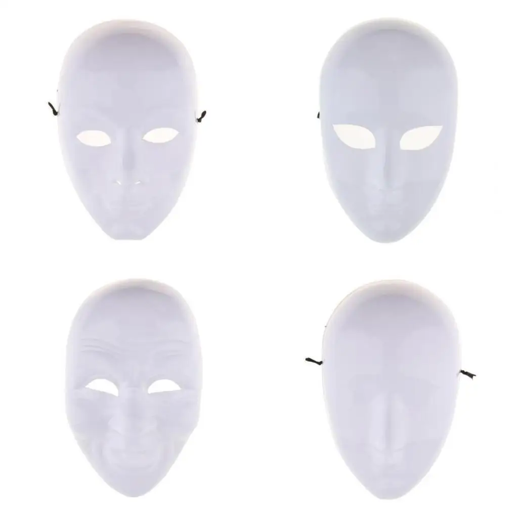 DIY Unpainted Mask White Blank Face Mask Masquerade Costume Masks for Party Decoration Accessories