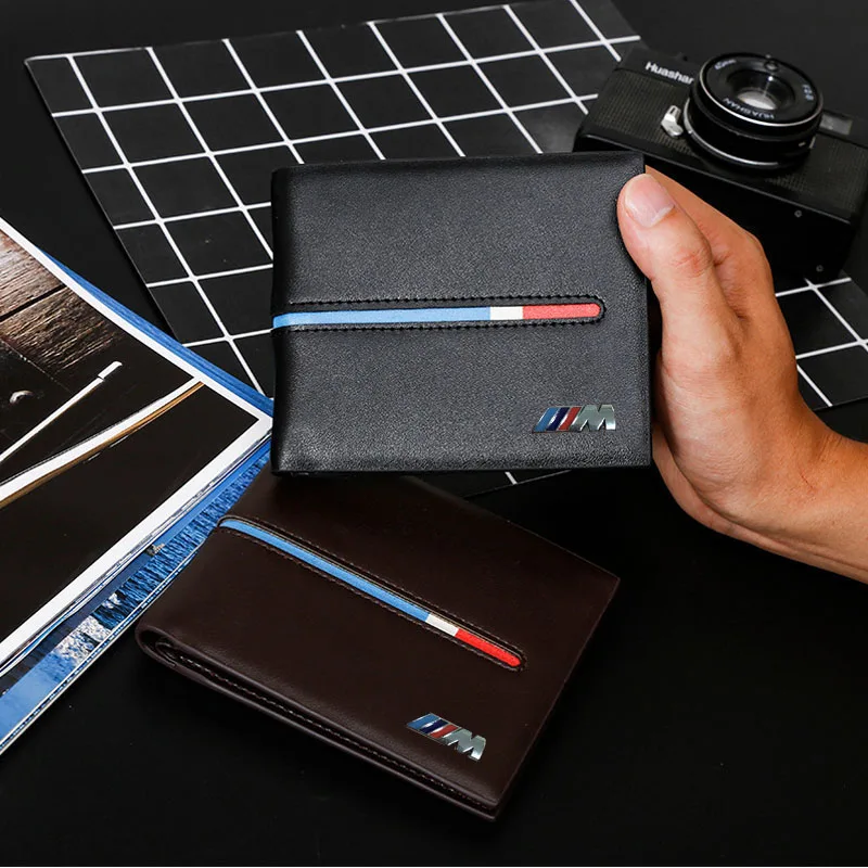 

1 Pcs Top Quality PU Leather Black/Brown Document Bag Wallet Card Package Case For BMW Free Shipping