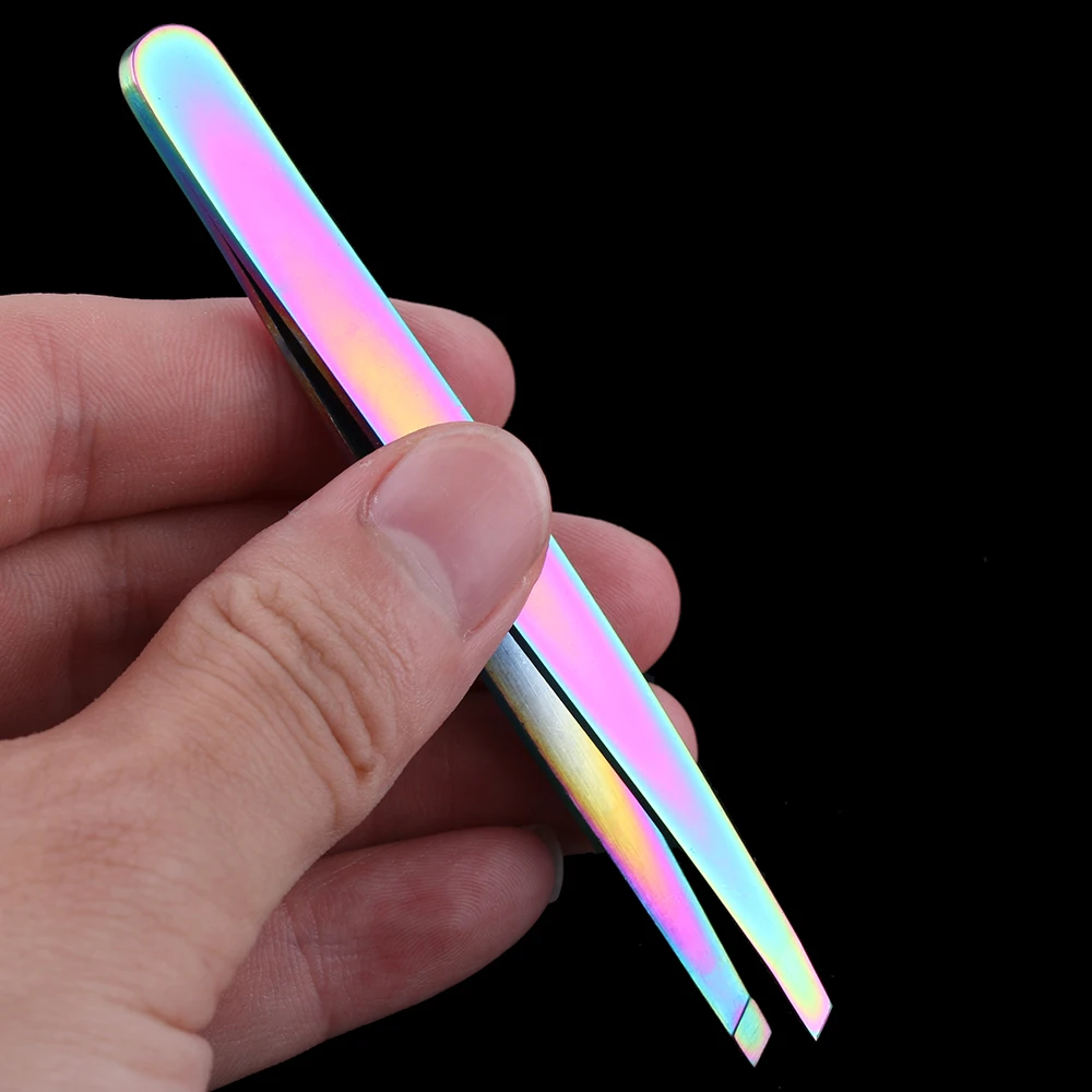 

1PC Angled Slanted Eyebrow Tweezers Stainless Steel Face Hair Removal Eye Brow Trimmer Eyelash Clip Cosmetic Beauty Makeup Tool