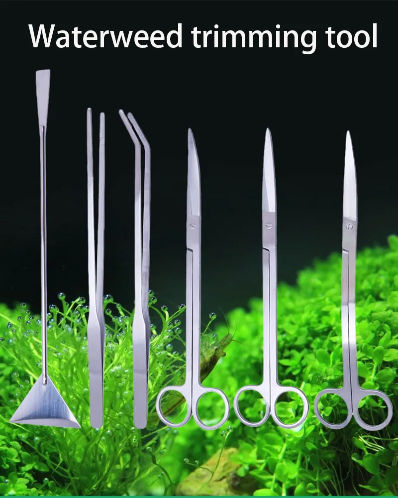 Aquarium Tools Set Plants Tweezers and Scissors Grass Stainless Steel Cleaning Tools Plants Fish Tank Accessories3 4 5 6pcs/set