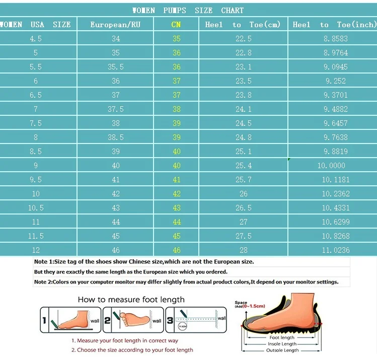 高跟鞋尺寸图 749
