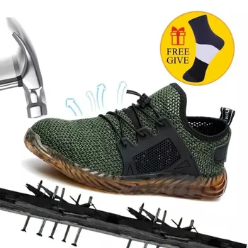 

Labor protection shoes steel toe cap summer breathable deodorant lightweight anti-smashing anti-stab casual work safety shoes