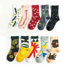 Смешные художественные носки унисекс креативные граффити мужские сумасшедшие носки счастливый принт хлопок скейтборд носки 1 пара новинка носки