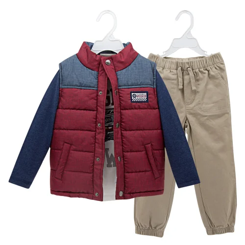 Kavkas/детская одежда для мальчиков roupas infantis menino 3 шт./компл. комплекты осенней одежды для мальчиков, детская зимняя одежда для мальчика Рождественский подарок - Цвет: TZ6017