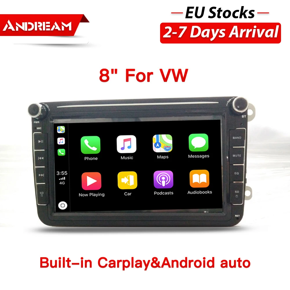 ЕС " 2 Din dvd-плеер автомобиля радио для Volkswagen POLO PASSAT TOURAN Golf 5 Android авто и Carplay