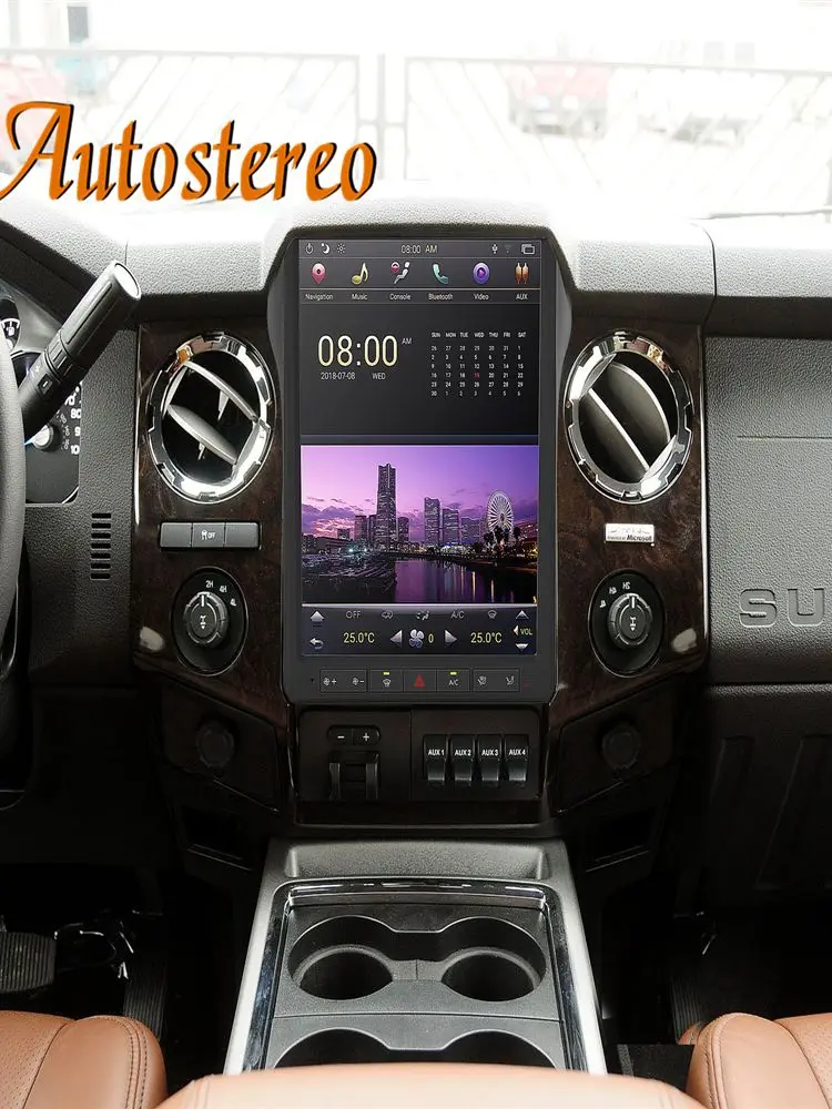 Qualcomm Android13 For Ford F250 F350 Heavy Duty Truck Tesla Screen Car GPS Navi