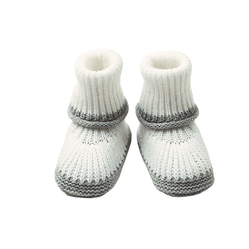 Обувь для новорожденных мальчиков и девочек носки с мягкой подошвой носки для малышей Нескользящие вязаные носки-тапочки Лидер продаж - Цвет: GREY