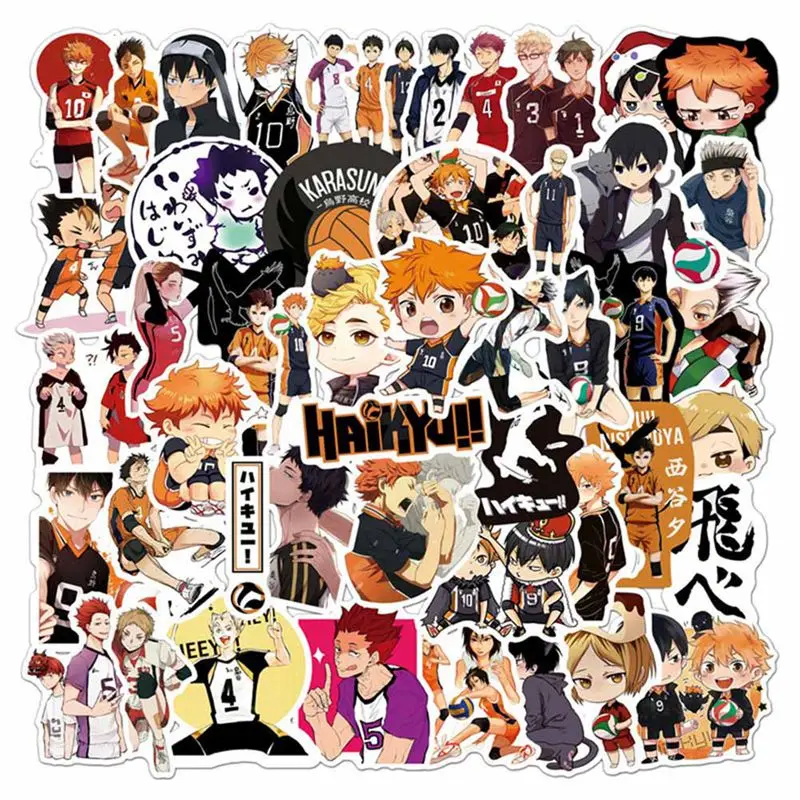 50 шт./упак. манга Haikyuu! Аниме фигурки Хината Shoyo наклейки ноутбук блокнот
