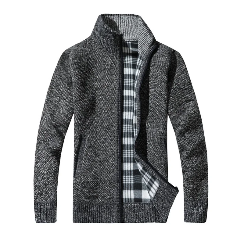 Men's Sweaters Autumn Winter Warm Cashmere Wool Zipper Pullover Sweaters Men Casual Knitwear  Retro Mens Sweater