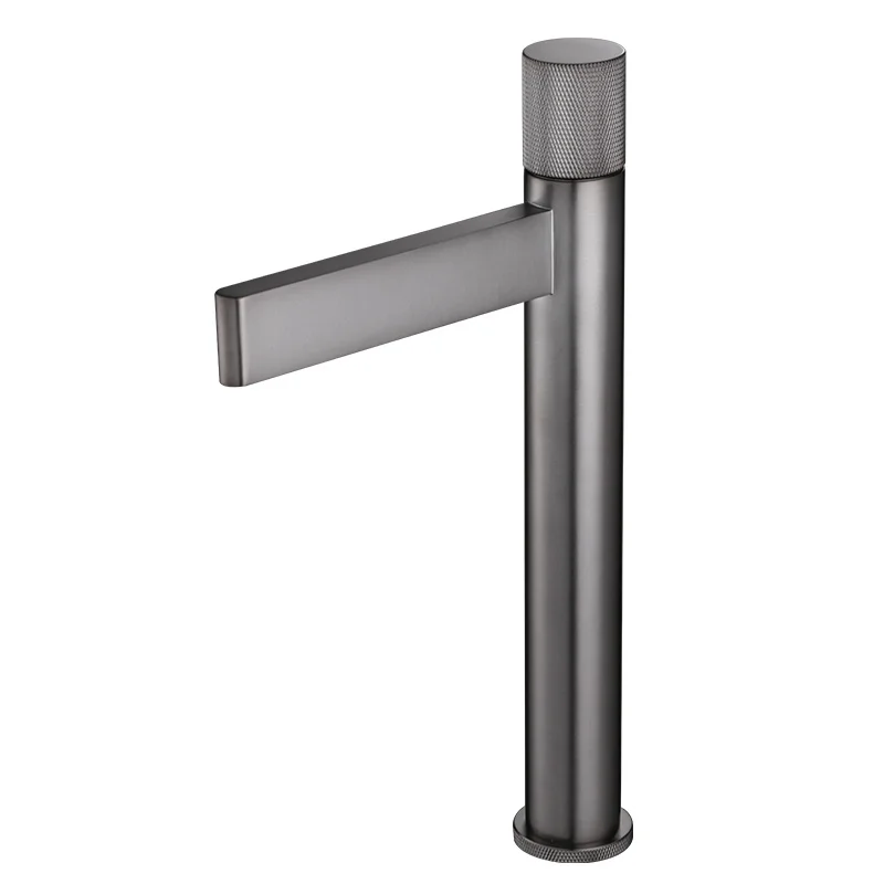 

Gun Grey Copper Waterfall Basin Faucet Solid Brass Hot & Cold Single Handle Deck Mounted Sink Mixer Bathroom Lavatory Crane Tap