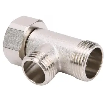 

7/8 Pure Copper T Adapter Shower Head Three Way Connector Valve For Toilet Shower Head Diverter Valve