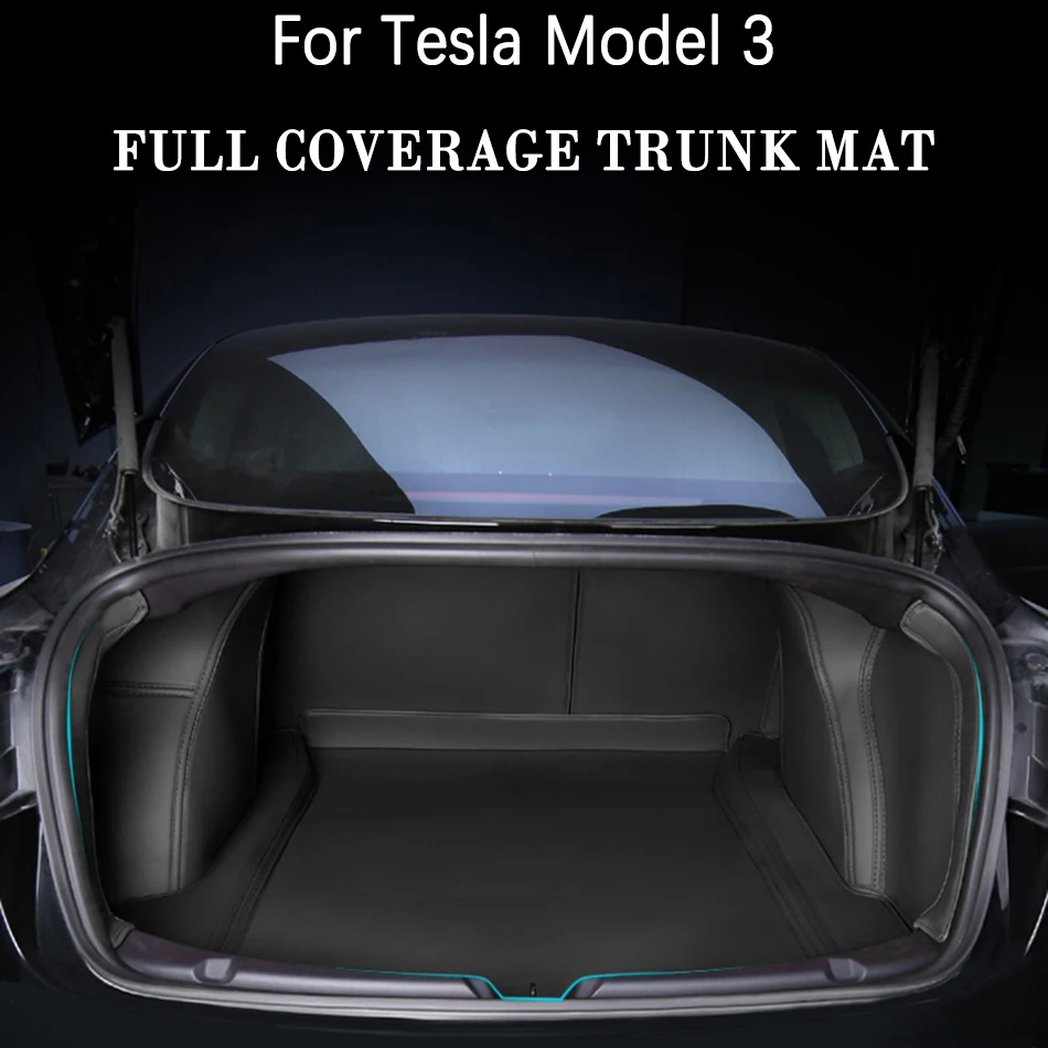 Leather trunk For 2023 to 2024 Tesla model 3 2024 trunk mat boot liner tapis  coffre cargo Tesla model 3 accessories tesla three - AliExpress