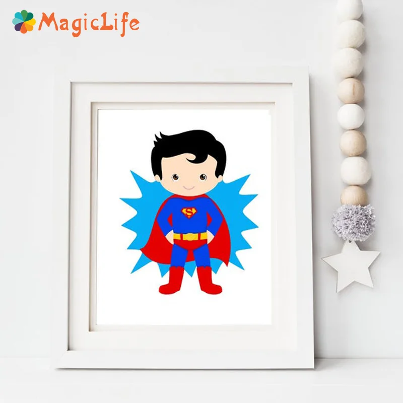 

Wonder Woman And Superman Cartoon Superhero Wall Art Canvas Painting Posters And Prints For Kid Room Wall Pictures Unframed