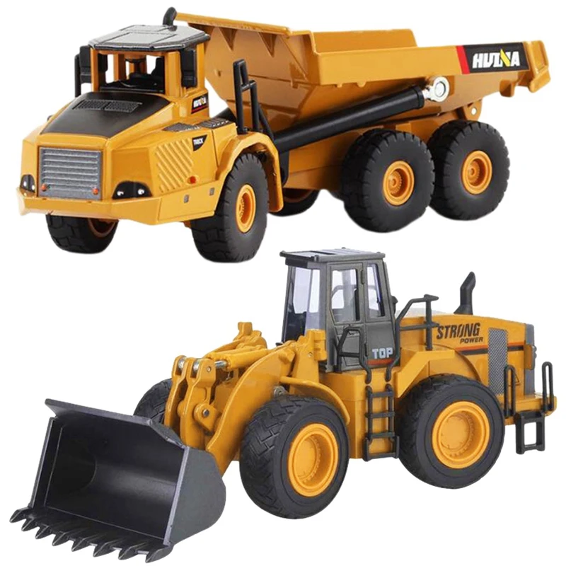 

HUINA 1612 1:50 Alloy Loader Dump Set for Children's Toys
