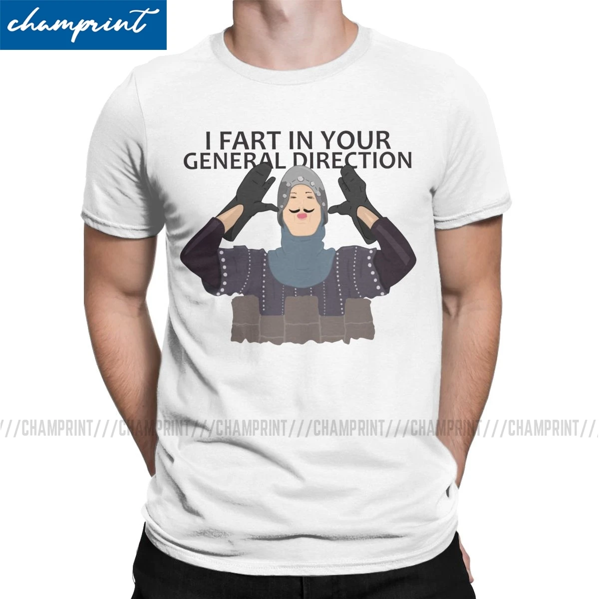 Men I Fart In Your General Direction Tee Shirt French Taunting Funny T Shirts Monty Python and the Holy Grail Humorous Tops | Мужская